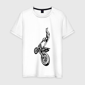 Мужская футболка хлопок с принтом Мотоспорт (Z) в Екатеринбурге, 100% хлопок | прямой крой, круглый вырез горловины, длина до линии бедер, слегка спущенное плечо. | enduro | ktm | moto | motocycle | sportmotorcycle | ктм | мото | мотокросс | мотоспорт