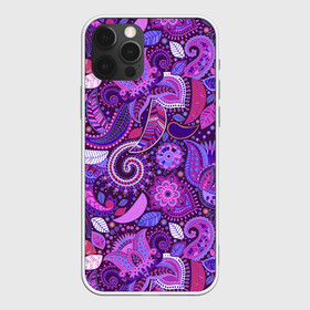 Чехол для iPhone 12 Pro Max с принтом фиолетовый этнический дудлинг в Екатеринбурге, Силикон |  | Тематика изображения на принте: геометрия | дудлинг | дудлы | линии | рисунок | точки | узоры | фигуры | фиолетовый | цветы | этнический