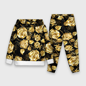 Детский костюм 3D (с толстовкой) с принтом Golden Roses в Екатеринбурге,  |  | flower | flowers | gold | golden | luxe | luxery | pink | rose | золотая | золото | красивая | мода | прикольная | приятная | роза | розовая | стильная | тренд | цветок | цветы | цвточки