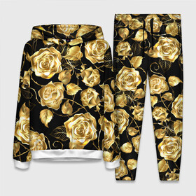 Женский костюм 3D (с толстовкой) с принтом Golden Roses в Екатеринбурге,  |  | flower | flowers | gold | golden | luxe | luxery | pink | rose | золотая | золото | красивая | мода | прикольная | приятная | роза | розовая | стильная | тренд | цветок | цветы | цвточки