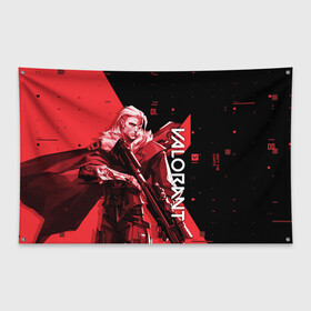 Флаг-баннер с принтом VALORANT в Екатеринбурге, 100% полиэстер | размер 67 х 109 см, плотность ткани — 95 г/м2; по краям флага есть четыре люверса для крепления | sova | valorant | агенты | валорант | игры | сова