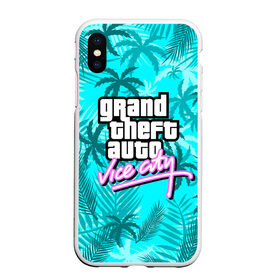 Чехол для iPhone XS Max матовый с принтом GTA VICE CITY в Екатеринбурге, Силикон | Область печати: задняя сторона чехла, без боковых панелей | grand theft auto | grove street | grove street 4 life | gta | gta 4 | gta 5 | gta sa | gta v | samp | san andreas | грув стрит | игры | самп | сан андреас