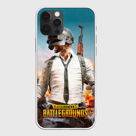 Чехол для iPhone 12 Pro с принтом PUBG в Екатеринбурге, силикон | область печати: задняя сторона чехла, без боковых панелей | battleground | game | gamer | playerunknown battleground | pubg | pubg mobile | royal battle | битва | детские | игра | мужские | оружие | пабж