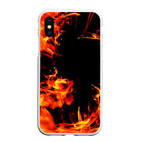 Чехол для iPhone XS Max матовый с принтом ОГОНЬ FIRE в Екатеринбурге, Силикон | Область печати: задняя сторона чехла, без боковых панелей | Тематика изображения на принте: abstract | bright | fire | flame | geometry | geometry stripes | grunge | heat | light | texture | wildfire | абстракция | брызги | геометрические полосы | геометрия | гранж | искры | краски | огненный | огонь | пламя | пожар | текстура