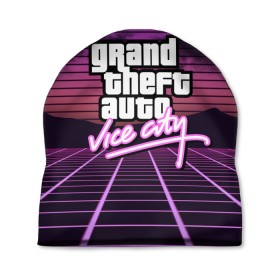 Шапка 3D с принтом GTA VICE CITY в Екатеринбурге, 100% полиэстер | универсальный размер, печать по всей поверхности изделия | Тематика изображения на принте: grand theft auto | grove street | grove street 4 life | gta | gta 4 | gta 5 | gta sa | gta v | gta vice city | neon | samp | san andreas | vice city | грув стрит | игры | неон | самп | сан андреас