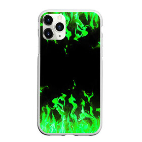 Чехол для iPhone 11 Pro Max матовый с принтом GREEN FIRE ОГОНЬ в Екатеринбурге, Силикон |  | abstraction | bright | fire | geometry | hexagon | light | neon | paints | stripes | texture | triangle | абстракция | брызги | геометрия | искры | краски | неон | неоновый | огонь | соты | текстура