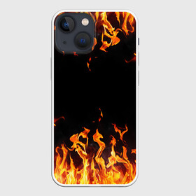 Чехол для iPhone 13 mini с принтом FIRE | ОГОНЬ в Екатеринбурге,  |  | Тематика изображения на принте: abstraction | bright | fire | geometry | hexagon | light | neon | paints | stripes | texture | triangle | абстракция | брызги | геометрия | искры | краски | неон | неоновый | огонь | соты | текстура