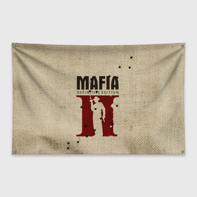 Флаг-баннер с принтом Mafia 2 в Екатеринбурге, 100% полиэстер | размер 67 х 109 см, плотность ткани — 95 г/м2; по краям флага есть четыре люверса для крепления | 2 | 2020 | definitive | edition | mafia | банда | вито | гангстеры | герои | дон | игра | капоне | компьютерная | корлеоне | крестный | культ | мафия | мешковина | настольная | отец | персонаж | фильм