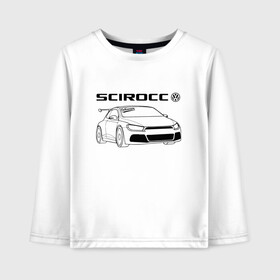 Детский лонгслив хлопок с принтом Scirocco (Z) в Екатеринбурге, 100% хлопок | круглый вырез горловины, полуприлегающий силуэт, длина до линии бедер | Тематика изображения на принте: amarok | arteon | caravelle | golf | polo | scirocco | teramont | tiguan | touareg | transporter | volkswagen | vw | wv | авто | автомобиль | ам | бренд | карбон | машина | машины | народный автомобиль | фольксваген