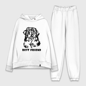 Женский костюм хлопок Oversize с принтом BEST FRIEND (Z) в Екатеринбурге,  |  | best friend | dog | doggie | doggy | друг человека | другу | кинолог | лабрадор | мохнатый | пес | пёсель | пёсик | подарок | подруге | собака | собакен | собаки | собачка | собачнику