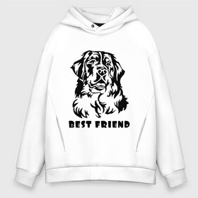 Мужское худи Oversize хлопок с принтом BEST FRIEND (Z) в Екатеринбурге, френч-терри — 70% хлопок, 30% полиэстер. Мягкий теплый начес внутри —100% хлопок | боковые карманы, эластичные манжеты и нижняя кромка, капюшон на магнитной кнопке | best friend | dog | doggie | doggy | друг человека | другу | кинолог | лабрадор | мохнатый | пес | пёсель | пёсик | подарок | подруге | собака | собакен | собаки | собачка | собачнику