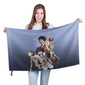 Флаг 3D с принтом команда мечты в Екатеринбурге, 100% полиэстер | плотность ткани — 95 г/м2, размер — 67 х 109 см. Принт наносится с одной стороны | ahiru no sora | аниме | баскетбол | манга | спорт