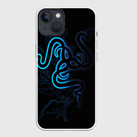 Чехол для iPhone 13 с принтом RAZER в Екатеринбурге,  |  | game | gamer | razer | trend | игры | инромания | рейзер | рузер | тренды