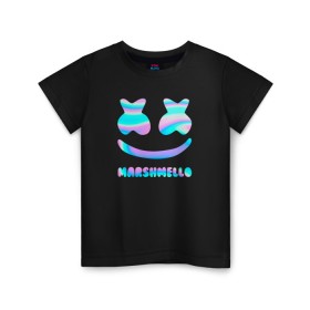 Детская футболка хлопок с принтом Marshmello в Екатеринбурге, 100% хлопок | круглый вырез горловины, полуприлегающий силуэт, длина до линии бедер | Тематика изображения на принте: fortnite | marshmello | диджей | маршмелло | маршмеллоу | маршмелоу | музыка | фортнайт