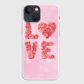 Чехол для iPhone 13 mini с принтом Love Розы в Екатеринбурге,  |  | love | день влюбленных | день святого валентина | любовь | розочки | розы | романтика | цветы | я тебя люблю