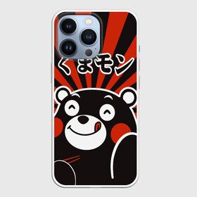 Чехол для iPhone 13 Pro с принтом Kumamon довольный в Екатеринбурге,  |  | Тематика изображения на принте: fire | for | glory | hell | japan | kumamon | of course | ofc | satan | the | иероглифы | кумамон | медведь | огонь | пожар | сатана | япония