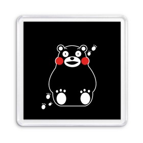 Магнит 55*55 с принтом Kumamon в Екатеринбурге, Пластик | Размер: 65*65 мм; Размер печати: 55*55 мм | fire | for | glory | hell | japan | kumamon | of course | ofc | satan | the | иероглифы | кумамон | медведь | огонь | пожар | сатана | япония