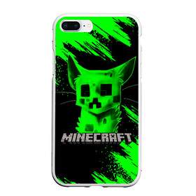 Чехол для iPhone 7Plus/8 Plus матовый с принтом MINECRAFT CREEPER CAT в Екатеринбурге, Силикон | Область печати: задняя сторона чехла, без боковых панелей | Тематика изображения на принте: creeper | game | minecraft | блоки | игра | квадраты | компьютерная | кот | котенок | кошка | крипер | майнкрафт | огонь