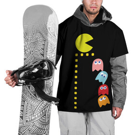 Накидка на куртку 3D с принтом Pac-man в Екатеринбурге, 100% полиэстер |  | Тематика изображения на принте: old school | retro game | video game | видео игры | ретро игры