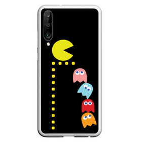 Чехол для Honor P30 с принтом Pac-man в Екатеринбурге, Силикон | Область печати: задняя сторона чехла, без боковых панелей | old school | retro game | video game | видео игры | ретро игры