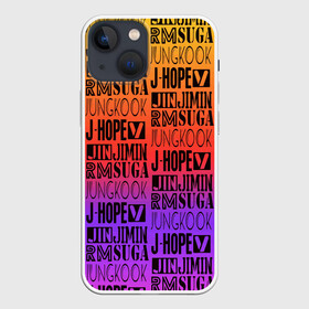 Чехол для iPhone 13 mini с принтом BTS в Екатеринбурге,  |  | bangtan | bighit | boy | fake love | j hope | jimin | jin | jungkook | korea | kpop | live | luv | mic drop | rm | suga | v | with | бтс | кей | поп