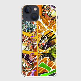 Чехол для iPhone 13 mini с принтом Оранжевый комикс JoJo в Екатеринбурге,  |  | anime | jojo | аниме | джоджо | жожо | комикс | манга | мультик | мультфильм | персонаж