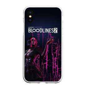 Чехол для iPhone XS Max матовый с принтом Bloodlines 2 в Екатеринбурге, Силикон | Область печати: задняя сторона чехла, без боковых панелей | bloodlines 2 | vampire | vampire the masquerade | vampire the masquerade bloodlines 2 | vampire: the masquerade – bloodlines 2