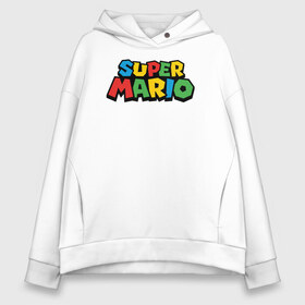 Женское худи Oversize хлопок с принтом super mario в Екатеринбурге, френч-терри — 70% хлопок, 30% полиэстер. Мягкий теплый начес внутри —100% хлопок | боковые карманы, эластичные манжеты и нижняя кромка, капюшон на магнитной кнопке | mario | old school | retro game | video game | видео игры | ретро игры