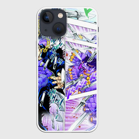 Чехол для iPhone 13 mini с принтом Фиолетовый комикс JoJo Bizarre в Екатеринбурге,  |  | anime | jojo | аниме | джоджо | жожо | комикс | манга | мультик | мультфильм | персонаж