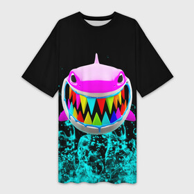 Платье-футболка 3D с принтом 6IX9INE. в Екатеринбурге,  |  | 6ix9ine | 6ix9ine акула | daniel hernandez | gooba | rap | shark | six nine | tekashi | акула | даниэль эрнандес | музыка | реп | сикс найн | текаши