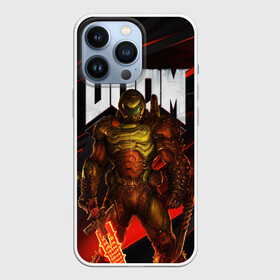 Чехол для iPhone 13 Pro с принтом DOOM ETERNAL в Екатеринбурге,  |  | Тематика изображения на принте: demons | devil | doom | doom eternal | doom guy | doom slayer | hell | iddqd | slayer | ад | демоны | дум | палач рока