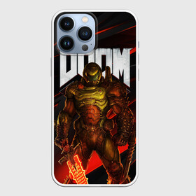 Чехол для iPhone 13 Pro Max с принтом DOOM ETERNAL в Екатеринбурге,  |  | Тематика изображения на принте: demons | devil | doom | doom eternal | doom guy | doom slayer | hell | iddqd | slayer | ад | демоны | дум | палач рока