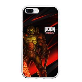 Чехол для iPhone 7Plus/8 Plus матовый с принтом DOOM ETERNAL в Екатеринбурге, Силикон | Область печати: задняя сторона чехла, без боковых панелей | demons | devil | doom | doom eternal | doom guy | doom slayer | hell | iddqd | slayer | ад | демоны | дум | палач рока