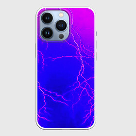 Чехол для iPhone 13 Pro с принтом НЕОНОВАЯ МОЛНИЯ в Екатеринбурге,  |  | color | colour | electricity | glim | glow | light | lights | neon | power | shine | молния | напряжение | неоновый | разряд | стихия | ток | удар | электричество