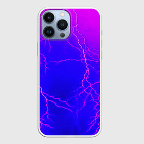 Чехол для iPhone 13 Pro Max с принтом НЕОНОВАЯ МОЛНИЯ в Екатеринбурге,  |  | color | colour | electricity | glim | glow | light | lights | neon | power | shine | молния | напряжение | неоновый | разряд | стихия | ток | удар | электричество