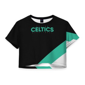 Женская футболка Crop-top 3D с принтом BOSTON CELTICS в Екатеринбурге, 100% полиэстер | круглая горловина, длина футболки до линии талии, рукава с отворотами | boston | boston seltics | irving | kyrie irving | бостон | бостон селтикс | ирвинг | кайри ирвинг | селтикс