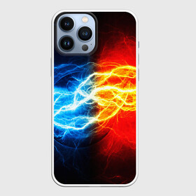 Чехол для iPhone 13 Pro Max с принтом БИТВА МОЛНИЙ в Екатеринбурге,  |  | color | colour | electricity | glim | glow | light | lights | neon | power | shine | молния | напряжение | неоновый | разряд | стихия | ток | удар | электричество