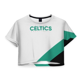 Женская футболка Crop-top 3D с принтом BOSTON CELTICS в Екатеринбурге, 100% полиэстер | круглая горловина, длина футболки до линии талии, рукава с отворотами | boston | boston seltics | irving | kyrie irving | бостон | бостон селтикс | ирвинг | кайри ирвинг | селтикс