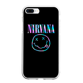 Чехол для iPhone 7Plus/8 Plus матовый с принтом Nirvana(Спина) в Екатеринбурге, Силикон | Область печати: задняя сторона чехла, без боковых панелей | nirvana | гитара | голограмма | кобейн | курт | курт кобейн | музыка | неон | нирвана | рок | смайл