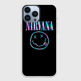 Чехол для iPhone 13 Pro Max с принтом Nirvana(Спина) в Екатеринбурге,  |  | nirvana | гитара | голограмма | кобейн | курт | курт кобейн | музыка | неон | нирвана | рок | смайл