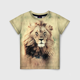 Детская футболка 3D с принтом Lion King в Екатеринбурге, 100% гипоаллергенный полиэфир | прямой крой, круглый вырез горловины, длина до линии бедер, чуть спущенное плечо, ткань немного тянется | animals | king | lion | африка | взгляд | голова | грива | дикие | животные | зверек | зверь | зодиак | клыки | король | кот | кошак | кошка | лапы | лев | лео | львенок | оскал | природа | саванна | симба | созвездие