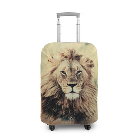 Чехол для чемодана 3D с принтом Lion King в Екатеринбурге, 86% полиэфир, 14% спандекс | двустороннее нанесение принта, прорези для ручек и колес | animals | king | lion | африка | взгляд | голова | грива | дикие | животные | зверек | зверь | зодиак | клыки | король | кот | кошак | кошка | лапы | лев | лео | львенок | оскал | природа | саванна | симба | созвездие