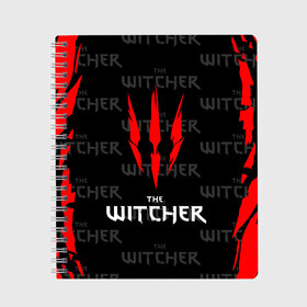 Тетрадь с принтом The Witcher в Екатеринбурге, 100% бумага | 48 листов, плотность листов — 60 г/м2, плотность картонной обложки — 250 г/м2. Листы скреплены сбоку удобной пружинной спиралью. Уголки страниц и обложки скругленные. Цвет линий — светло-серый
 | netflix | the witcher | американский сериал | ве витчер | ведьмак | геральт | игра | кино | нетфликс | популярные иллюстрации | сериал | сериалы | фильмы | фэнтези