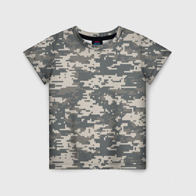 Детская футболка 3D с принтом Цифровой камуфляж в Екатеринбурге, 100% гипоаллергенный полиэфир | прямой крой, круглый вырез горловины, длина до линии бедер, чуть спущенное плечо, ткань немного тянется | camo | camouflage | digital | military | pixel | армия | битва | военный | война | войска | войсковой | городской | для пустыни | камуфляж | милитари | нато | натовский | пиксели | пиксельный | пустынный | страйкболл