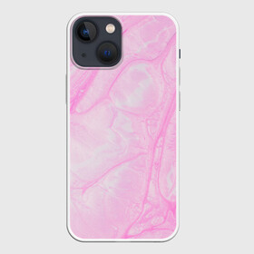 Чехол для iPhone 13 mini с принтом розовые разводы краска зефир в Екатеринбурге,  |  | абстракция | зефир | краска. разводы | нежный | повседневный | простой | светлый