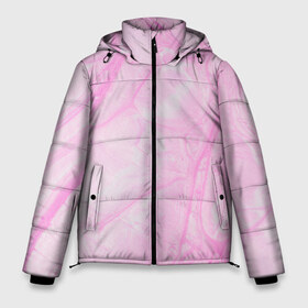 Мужская зимняя куртка 3D с принтом розовые разводы краска зефир в Екатеринбурге, верх — 100% полиэстер; подкладка — 100% полиэстер; утеплитель — 100% полиэстер | длина ниже бедра, свободный силуэт Оверсайз. Есть воротник-стойка, отстегивающийся капюшон и ветрозащитная планка. 

Боковые карманы с листочкой на кнопках и внутренний карман на молнии. | Тематика изображения на принте: абстракция | зефир | краска. разводы | нежный | повседневный | простой | светлый