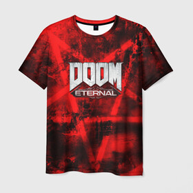Мужская футболка 3D с принтом Doom Eternal в Екатеринбурге, 100% полиэфир | прямой крой, круглый вырез горловины, длина до линии бедер | bethesda softworks | doom eternal | doomguy | id software | демоны | дум этернал | марс | палач рока | этернал