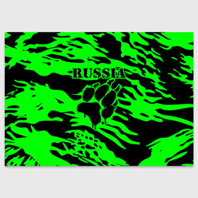 Поздравительная открытка с принтом Russia в Екатеринбурге, 100% бумага | плотность бумаги 280 г/м2, матовая, на обратной стороне линовка и место для марки
 | ru | rus | russia | волк | герб | двуглавый | зверь | зеленая | империя | камок | камуфляж | лапа | лев | маскировка | милитари | надпись | национальный | патриот | родина | российская | россия | русский | рф