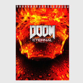 Скетчбук с принтом Doom Eternal в Екатеринбурге, 100% бумага
 | 48 листов, плотность листов — 100 г/м2, плотность картонной обложки — 250 г/м2. Листы скреплены сверху удобной пружинной спиралью | bethesda softworks | doom eternal | doomguy | id software | демоны | дум этернал | марс | палач рока | этернал