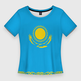 Женская футболка 3D Slim с принтом Казахстан в Екатеринбурге,  |  | kazakhstan | казахстан